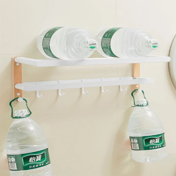 White Aluminum Bathroom Storage Rack – Folding Towel Rod & Wall‑Mounted Organizer