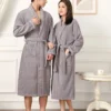 Women's 100% Cotton Toweling Terry Robe Unisex Lovers Soft Bath Robe for Men and Women Nightrobe Sleepwear Casual Home Bathrobe