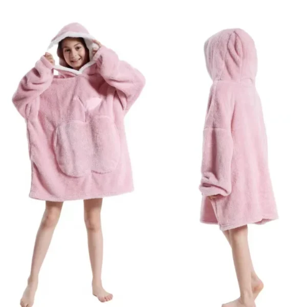 Extra Long Flannel Hooded Blanket for Winter Comfort
