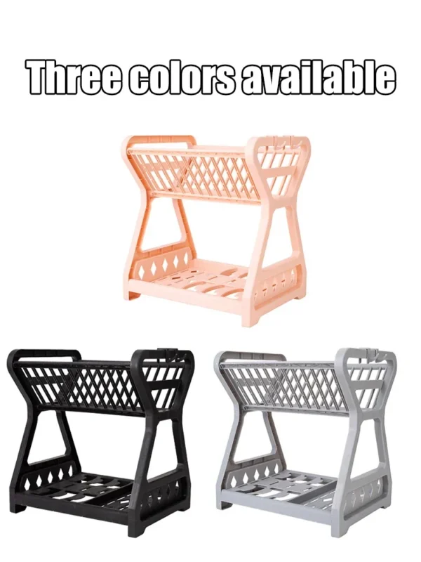 Sb7fd5cbb50074bfbacd093a1a0d9840aD.webp Storage Rack, Drain Rack, Bowl Rack, Kitchen Storage Rack, Double-Layer Dish Rack Storage Dish Drainer Dish Dryer Organizer Shel