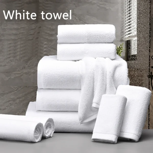 Pure Cotton White Square Towels Soft Absorbent Quick Dry