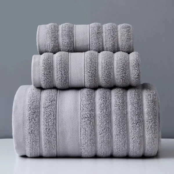 Sb98e7a8fbd0e41f2ab862e2236a044d2U-1.webp Pure Cotton Terry 3‑Piece Thick Soft Bathroom Towel Set
