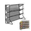4 Tier Spice Jar Rack Wall Mounted Container Holder Spice Seasoning Organizer for Kitchen Countertop Cupboard Pantry Cabinet