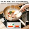1pc 304 Stainless Steel Frying Pan, NonStick Pan Fried Steak Pot Uncoated Kitchen Cookware For Gas Stove and Induction Cooker