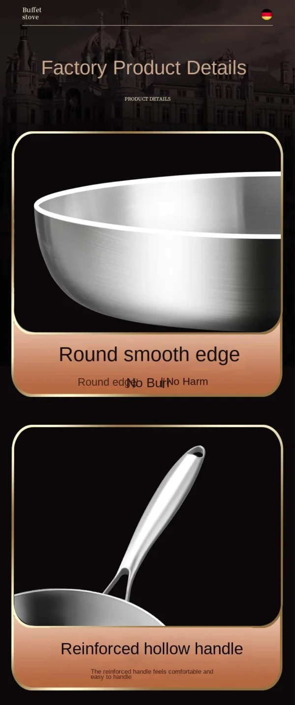 1pc 304 Stainless Steel Frying Pan, NonStick Pan Fried Steak Pot Uncoated Kitchen Cookware For Gas Stove and Induction Cooker