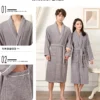 Women's 100% Cotton Toweling Terry Robe Unisex Lovers Soft Bath Robe for Men and Women Nightrobe Sleepwear Casual Home Bathrobe