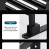 Bathroom Towel Rack Wall Mounted Space Aluminum Storage Shelf Black Double-layer Folding Towel Holder Bathroom Accessories