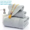 Sc309d44aab14486eafd1d0c837dce7097.webp Soft 100% Cotton Bath Towel Set – Super Absorbent 3‑Pack