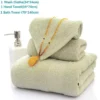 Sc759559d65c148de9279ba6197fecfbcs.webp Soft 100% Cotton Bath Towel Set – Super Absorbent 3‑Pack