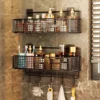 Bathroom Storage Rack – Non‑Perforated Wall‑Mounted Shelf