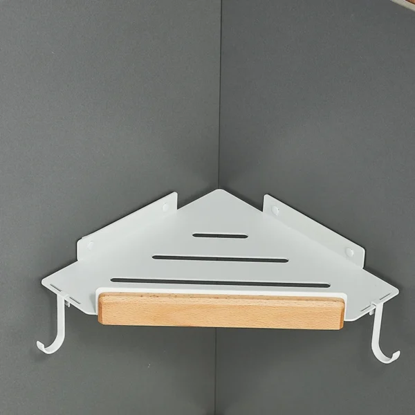 White Aluminum Bathroom Storage Rack – Folding Towel Rod & Wall‑Mounted Organizer