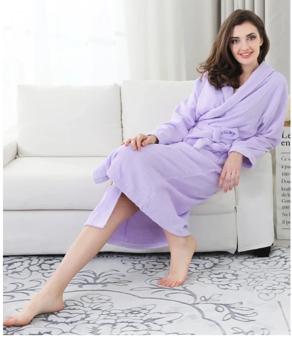 Pure Cotton Hotel Bath Robe – Unisex Kimono Towel Robe for Adults