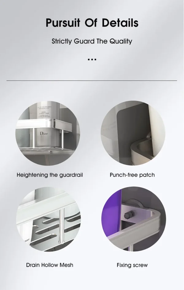 Sce009db220604f509812f8944f2d306eR-2.webp Bathroom Storage Rack – Wall‑Mounted Single‑Tier Corner Shelf