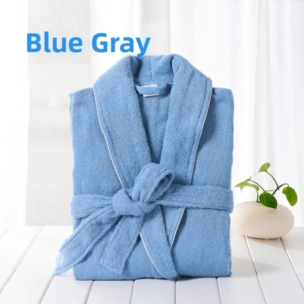 Pure Cotton Hotel Bath Robe – Unisex Kimono Towel Robe for Adults