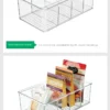 Refrigerator Organizer Bin Clear Plastic Food Storage Organizer Fridge Storage Box with Divider Freezer Pantry Kitchen Organizer