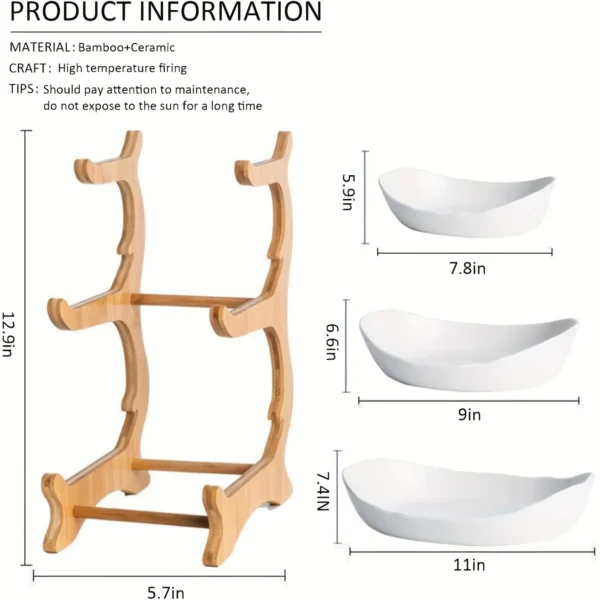 3‑Tier Wooden Fruit & Vegetable Basket with Stand