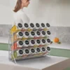 4 Tier Spice Jar Rack Wall Mounted Container Holder Spice Seasoning Organizer for Kitchen Countertop Cupboard Pantry Cabinet