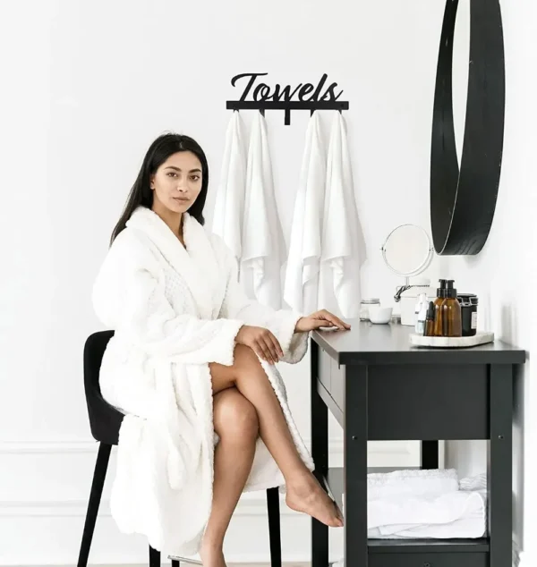 Sd65d7303a22b49089d4d0731651692e7m-1.webp Bathroom Towel Rack for Wall Mount – Towel Holder Hooks - Bathroom Decor Living Room/Home Decoration