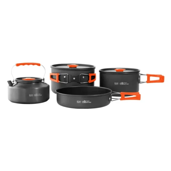 High Quality Outdoor Tableware Set Camping Cooking Set Camping Cookware Travel Tableware Picnic Set Teapot Non-stick Pots