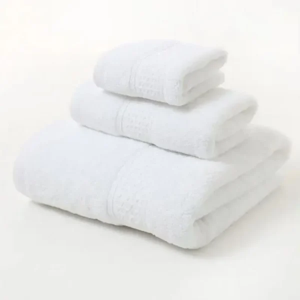 Sd7c8a710250a4eb3b0058563bf70367dq.webp Organic Cotton Towel Set 3‑Piece Ultra Soft & Absorbent