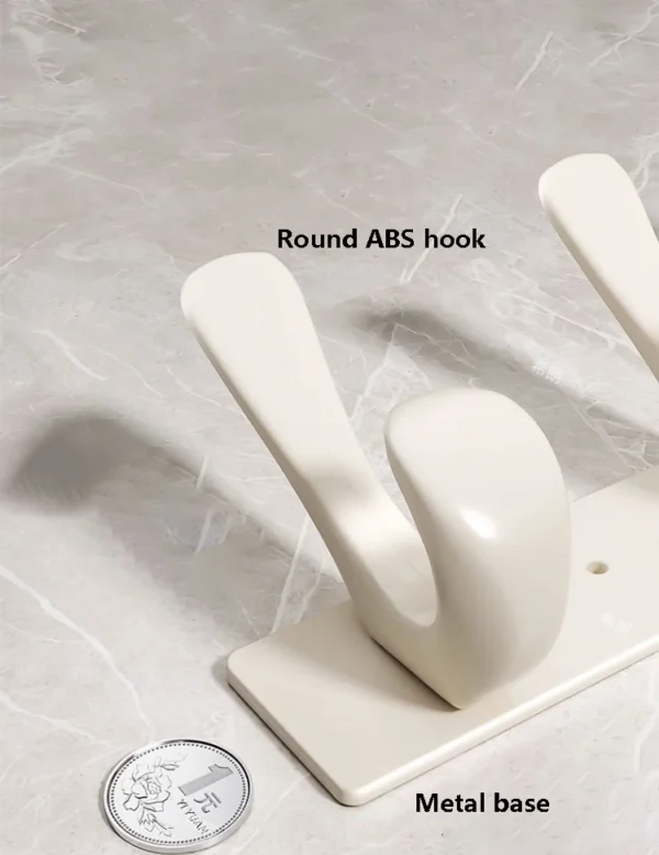 Sd8adbdea10354115bf3823ca01c9f3fe8-1.webp Wall Coat Rack – Metal Base Bathroom Clothes Hanger with 6 Hooks