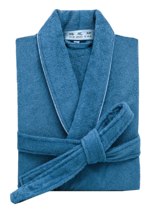 Pure Cotton Hotel Bath Robe – Unisex Kimono Towel Robe for Adults
