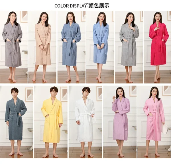 Women's 100% Cotton Toweling Terry Robe Unisex Lovers Soft Bath Robe for Men and Women Nightrobe Sleepwear Casual Home Bathrobe
