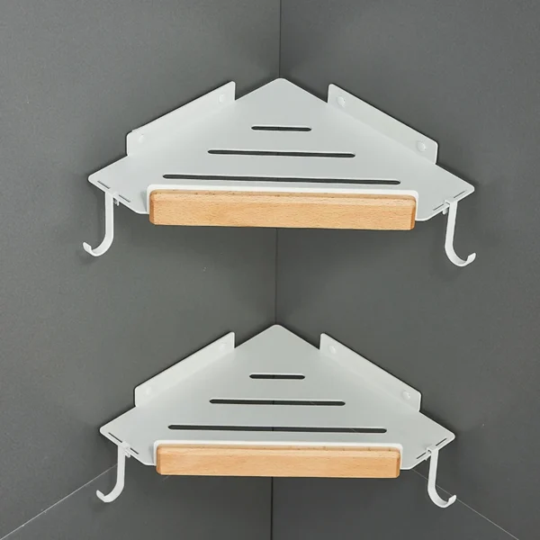 White Aluminum Bathroom Storage Rack – Folding Towel Rod & Wall‑Mounted Organizer