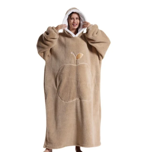 Extra Long Wearable Hooded Blanket for Winter Comfort