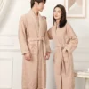 Women's 100% Cotton Toweling Terry Robe Unisex Lovers Soft Bath Robe for Men and Women Nightrobe Sleepwear Casual Home Bathrobe