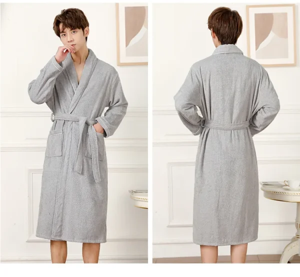 Women's 100% Cotton Toweling Terry Robe Unisex Lovers Soft Bath Robe for Men and Women Nightrobe Sleepwear Casual Home Bathrobe
