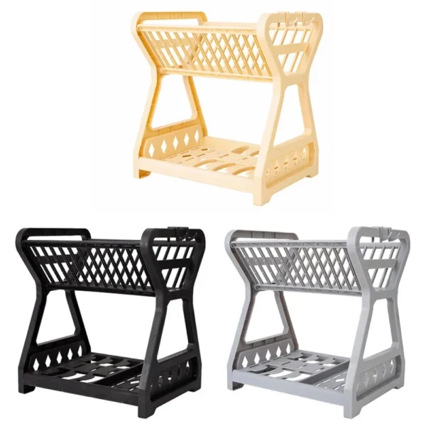 See3a3b7439454f6fba7ca44b013458fdF.webp Storage Rack, Drain Rack, Bowl Rack, Kitchen Storage Rack, Double-Layer Dish Rack Storage Dish Drainer Dish Dryer Organizer Shel