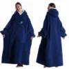 Extra Long Wearable Hooded Blanket for Winter Comfort