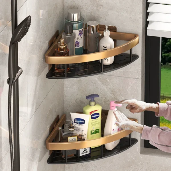 Bathroom Storage Rack – No‑Drill Wall‑Mounted Corner Shelf