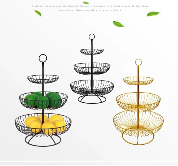Fruit Bowl, 3-Tier Fruit Basket Large Fruit Stand Holder for Kitchen, Kitchen