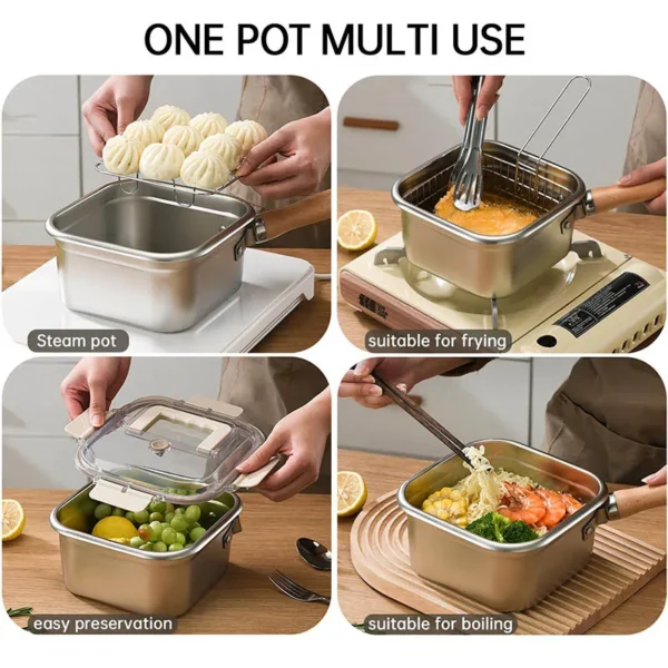 Stainless Steel Frying Cooker Set with Basket & Oil Filter