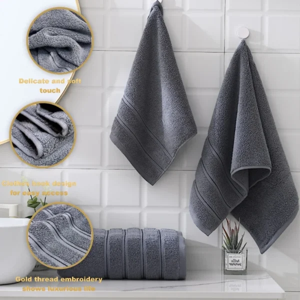 White Blue 2pcs Home Bath Towels 100% Egyptian Cotton Towel Couple Set Super Absorbent Terry Clothes Quick Drying Shower Towels