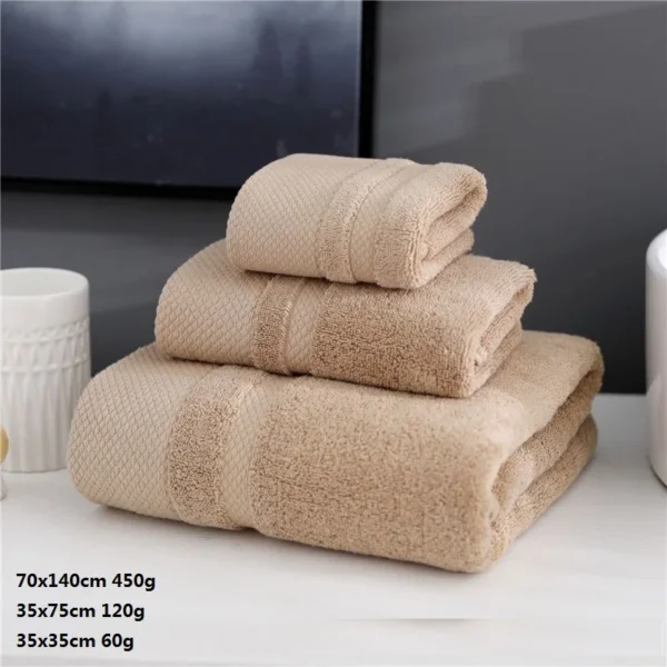 Sf9c36e20de95457ab7d7a7a0c1f38b34h-2.webp Pure Cotton Terry 3‑Piece Thick Soft Bathroom Towel Set