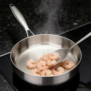 1pc 304 Stainless Steel Frying Pan, NonStick Pan Fried Steak Pot Uncoated Kitchen Cookware For Gas Stove and Induction Cooker