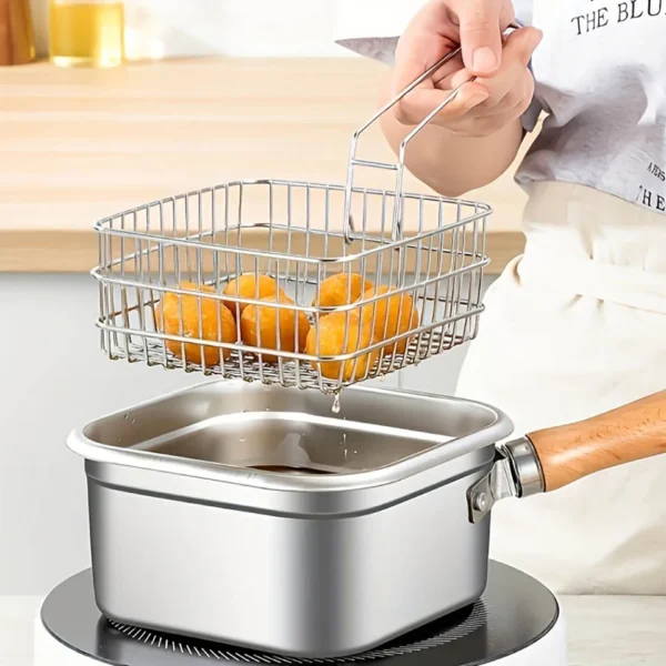 Stainless Steel Frying Cooker Set with Basket & Oil Filter