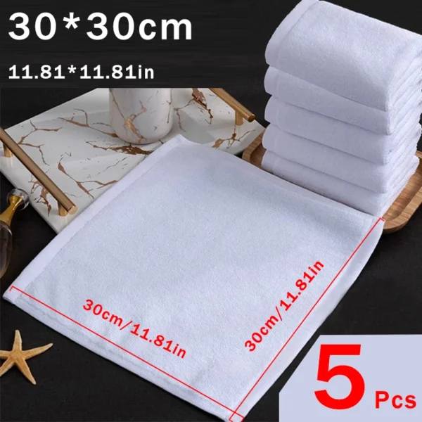 7PCS Cotton White Face & Hand Towels – Soft & Absorbent