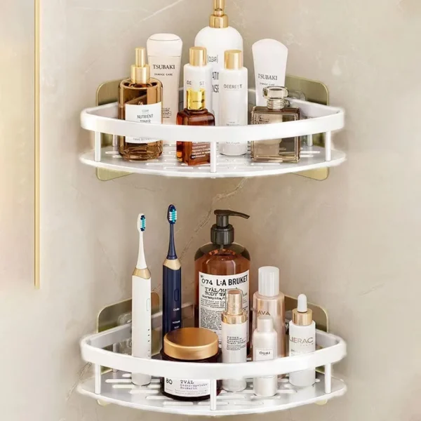 Bathroom Storage Rack – No‑Drill Wall‑Mounted Corner Shelf