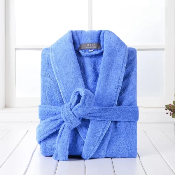Pure Cotton Hotel Bath Robe – Unisex Kimono Towel Robe for Adults