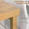 Bamboo Rolling Kitchen Island Trolley with Drawers & Shelves