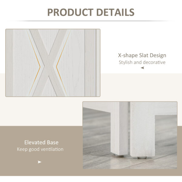 4-panel Wall Partition Farmhouse Room Separator with Foldable Design Wooden Frame 5.6FT, White