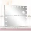 Syqdf919b7c718791.jpg Hollywood Vanity Mirror with Lights, 31.5" x 24.4" Lighted Makeup Mirror with 3 Colour, 10X Magnifying, USB Port, White