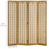 4 Panel Room Divider, 5.6ft Tall Wood Folding Privacy Screens, Freestanding Partition Wall Dividers, Light Brown