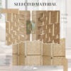 8 Panel Folding Room Divider, Portable Privacy Screen, Wave Fiber Room Partition for Home Office, Natural