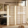 6 Panel Room Divider, 5.6 ft Folding Wall Divider Room Partition for Home Office, Bedroom, Living Room, Natural Wood