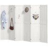 5.6 Ft. Tall 6-Panel Room Divider, Pegboard Panel Folding Privacy Screen, Partition Wall Divider for Bedroom, White